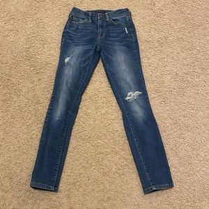 Aeropostale skinny jeans 00 short medium wash ripped jeans